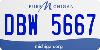 MI license plate DBW5667