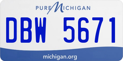 MI license plate DBW5671