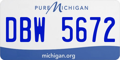 MI license plate DBW5672