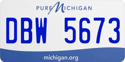MI license plate DBW5673