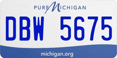 MI license plate DBW5675