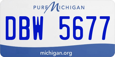 MI license plate DBW5677