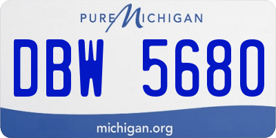 MI license plate DBW5680