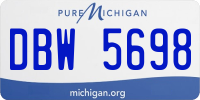 MI license plate DBW5698