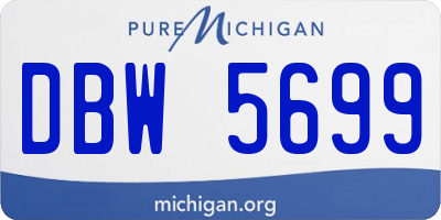 MI license plate DBW5699