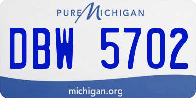 MI license plate DBW5702