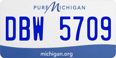 MI license plate DBW5709