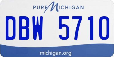 MI license plate DBW5710