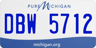 MI license plate DBW5712