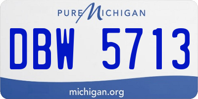MI license plate DBW5713