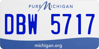 MI license plate DBW5717