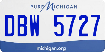 MI license plate DBW5727