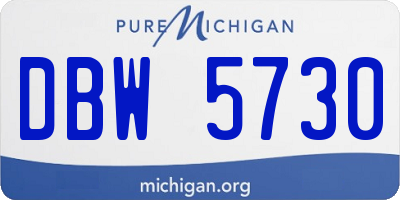 MI license plate DBW5730