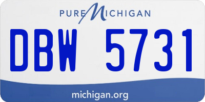 MI license plate DBW5731