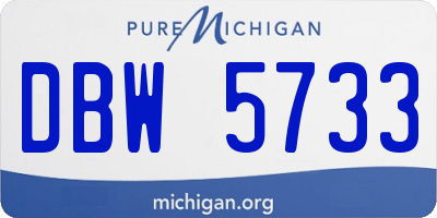 MI license plate DBW5733