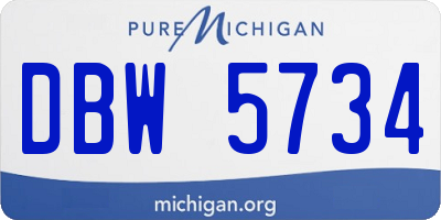 MI license plate DBW5734