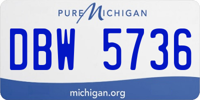 MI license plate DBW5736