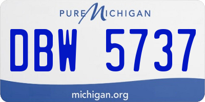 MI license plate DBW5737