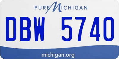 MI license plate DBW5740