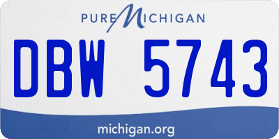 MI license plate DBW5743