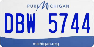 MI license plate DBW5744