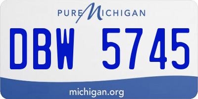 MI license plate DBW5745