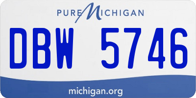 MI license plate DBW5746