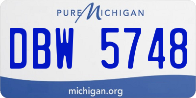 MI license plate DBW5748