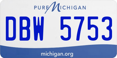 MI license plate DBW5753