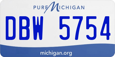 MI license plate DBW5754