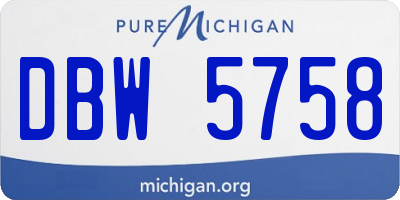 MI license plate DBW5758