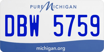 MI license plate DBW5759