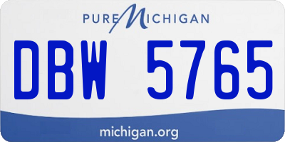 MI license plate DBW5765
