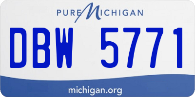 MI license plate DBW5771