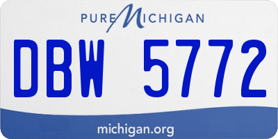 MI license plate DBW5772