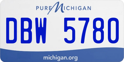 MI license plate DBW5780