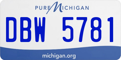 MI license plate DBW5781