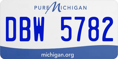 MI license plate DBW5782