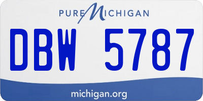 MI license plate DBW5787