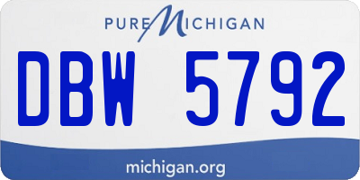 MI license plate DBW5792