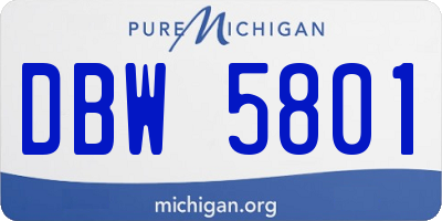 MI license plate DBW5801