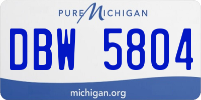 MI license plate DBW5804