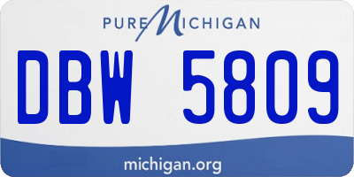 MI license plate DBW5809