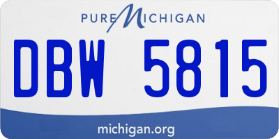 MI license plate DBW5815