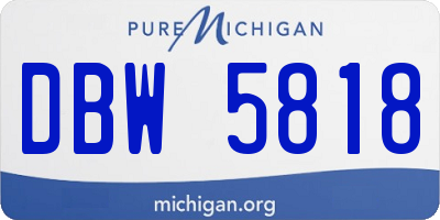 MI license plate DBW5818
