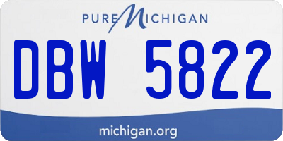 MI license plate DBW5822