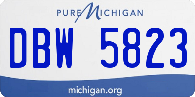 MI license plate DBW5823