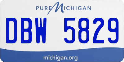 MI license plate DBW5829