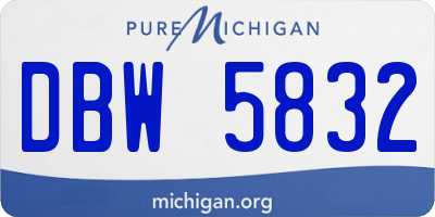 MI license plate DBW5832
