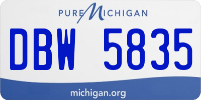 MI license plate DBW5835